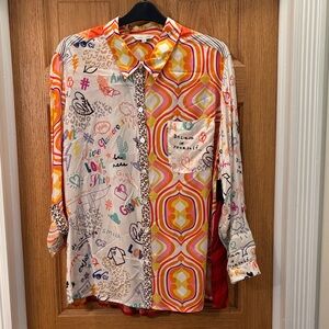 John Mark Mixed Print Top